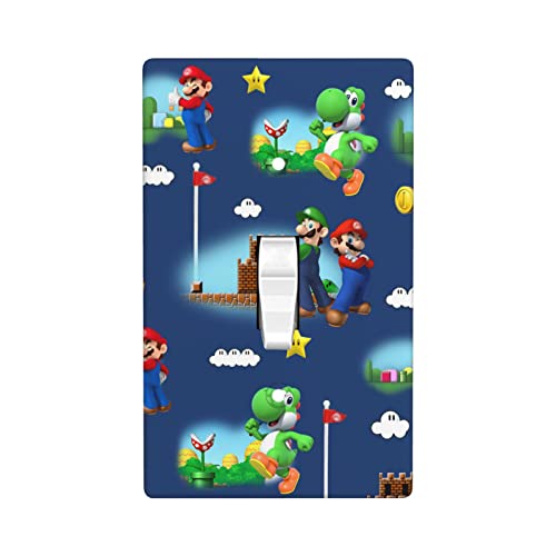 Game 1-Gang Toggle Cartoon Navy Blue Animal Wall Switch Plate Cover Retro Decorative Light Switch Cover Board Wallplates For Teens Boys Girls Kids Room Fun Novelty Gift Kitchen Accessories #TOP28