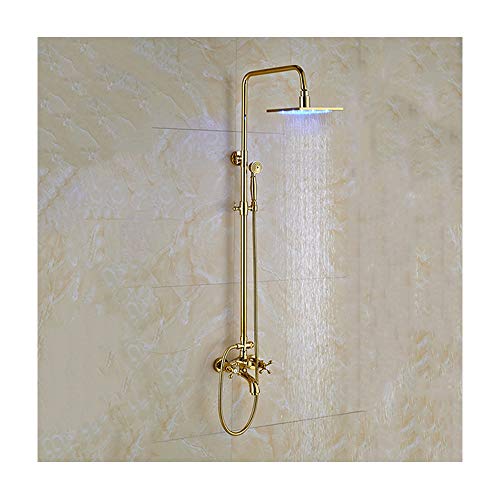 Pomme de douche à LED et douchette avec ensemble de robinet multifonction