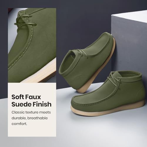 Image of Amali Casual Chukka Boots for Men, High-Top, Lace Up Suede Men's Shoes, Desert Boots with Crepe Rubber Sole