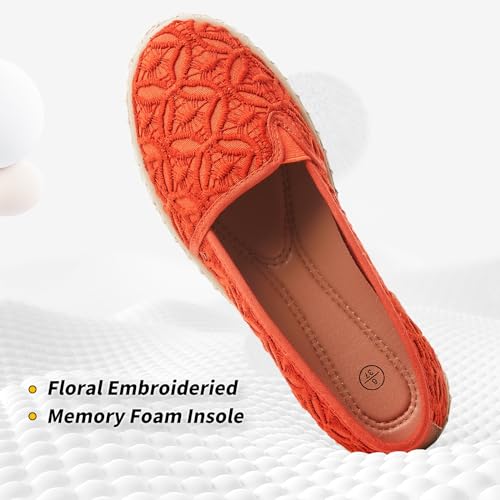 Image of BABUDOG Women's Flats with Flower Embroideried,White Lace Ballet Flats,Comfortable Dress Flats