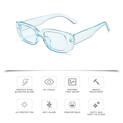 YQVIE 6 Pack Rectangle Sunglasses Bulk for Women Men Trendy Sunglasses Pack for Party Favors (6Bright)3