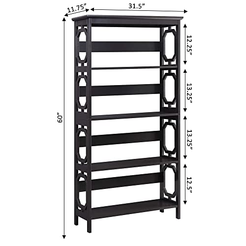 Convenience Concepts Omega 5 Tier Bookcase, Espresso #TOP23
