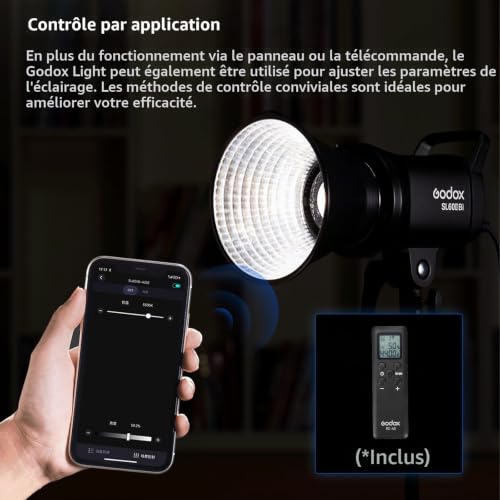 Godox SL60II-D LED Video Light 70W Continuous Light Kit with Bowens Mount with APP&Remote Control + PS60 Round softbox with Honeycomb Grid, Light Stand – vue 5