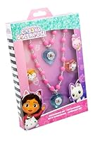 Joytoy Gabby’s Dollhouse Schmuckset: 1 Perlenarmband, 1 Perlenhalskettchen, 2 Ringe - in Geschenkpackung 12x2,5x18,5 cm