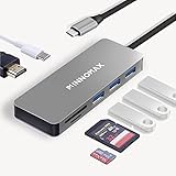 USB C Hub HDMI Adapter for MacBook Pro 2020/2019/2018, INNOMAX 7 in 1 Dongle USB-C to HDMI, Sd/TF Card Reader, Power Delivery, and 3 USB Ports for USB-C Devices(Space Gray)
