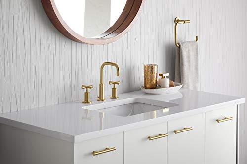 Bathroom Faucet By Kohler, Bathroom Sink Faucet, Purist Collection, Low Cross Handles And Spout, Vibrant Moderne Brushed Gold, K-14406-3-Bgd #TOP5