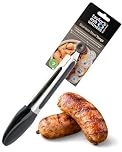 Taylors Eye Witness Large Steel Graphite Silicone Tongs – Dishwasher Safe, Heat Resistant (260°C/500°F), Locking Mechanism, 17cm/7 inch