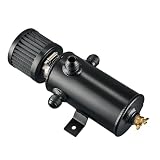EVIL ENERGY 10AN Oil Catch Can 750ML, 3 Port Baffled Catch Can with Breather Filter, Universal Aluminum Air Oil Separator with Drain Valve