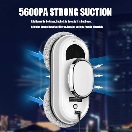 Robô Limpador De Janelas Com SucçãO Forte De 5600pa,RobóTico De Limpeza De Vidro Inteligente Com 10