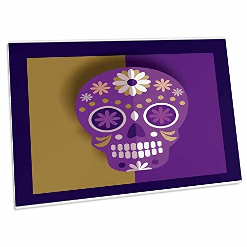Pad de escritorio 3dRose con diseño calavera y flores 58x40 cm miniatura 1