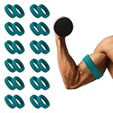 TopTie 24 Pcs Bicep Bands Arm Football Sweatbands Dark Teal, 3-1/2 x 1-3/8 Inch Elastic Armband Wristband for Men Sport