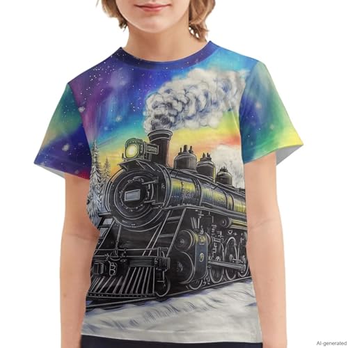 Image of WELLFLYHOM Kids Tshirts Girls Boys Short Sleeve Crewneck Tees Shirts Casual Sport Pullover Tops Size 3-16 Years