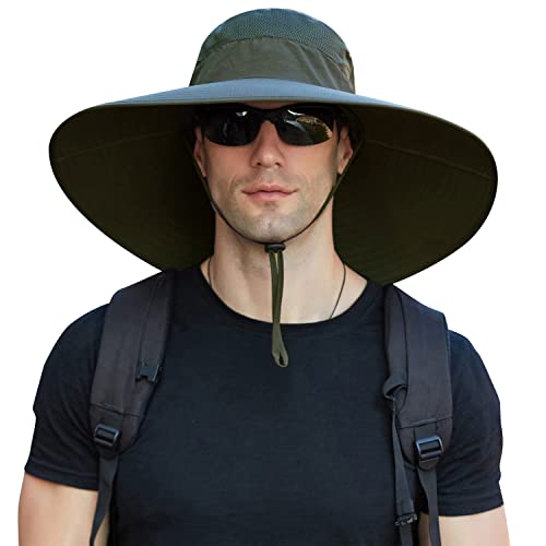 Image of Wide Brim Sun Hat for Men Women UV Protection Ventilated Summer Hats for Fishing Hiking Garden Beach