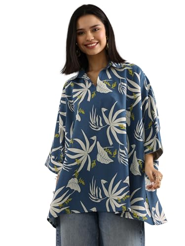 Image of Libas Printed Cotton A Line Kurti Suit