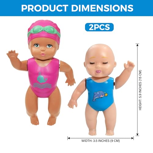 Juguete de cuerda con muñeca nadadora divertida para bebés 5