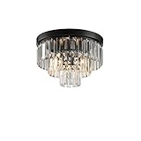  Plafoniera vintage industriale rotonda in cristallo nero 3 fiamme lampadario in metallo per sala da pranzo soggiorno camera da letto studio e cucina retrò loft illuminazione con attacco E14