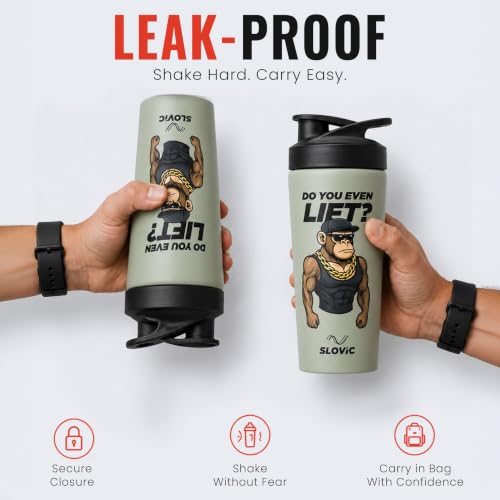 Image of SLOVIC Stainless Steel Shaker for Gym [750 ML] | Protein Shaker Bottle