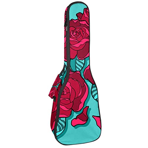 Sac ukelele tenor etanche motif roses housse rembourree