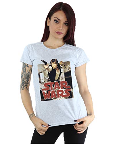 Star Wars Women's Han Solo Shooting T-Shirt X-Large Heather Grey