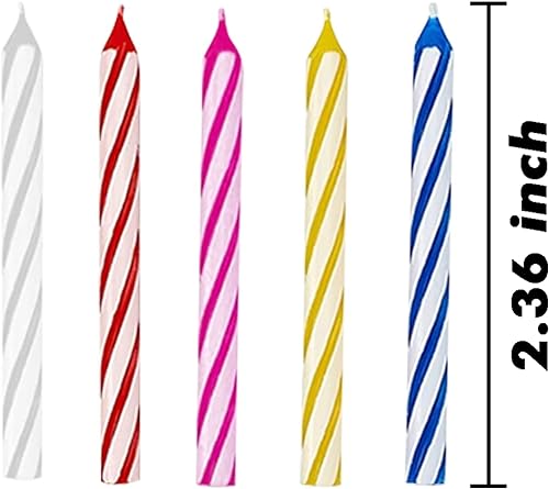 Cwise 280-Count Birthday Candles - Spiral Candles for Cake or Cupcake - Celebration Candles - Giant Pack for Cakes - Colorful Birthday Candles (with Holders)