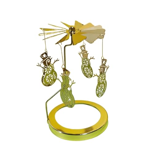 jlceh Candelabro giratorio de Navidad, candelabro giratorio de copo de nieve | Portavelas dorado para velas de té, portavelas giratorio, candelabro de metal para decoración de mesa de invierno