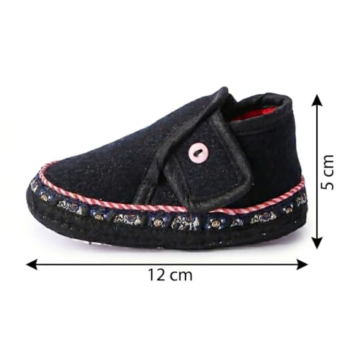 Image of Butterthief Unisex Baby Prewalking Shoes for Newborn Boys & Girls | Soft Sole Infant Bootie with Anti-Slip Bottom | Lightweight Cotton Footwear Early Walker Shoes (6-9 Months, 12 CM)