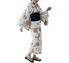 Amazon | [asaka] 綿麻仕立て上がり浴衣＋しわ兵児帯 2点セット