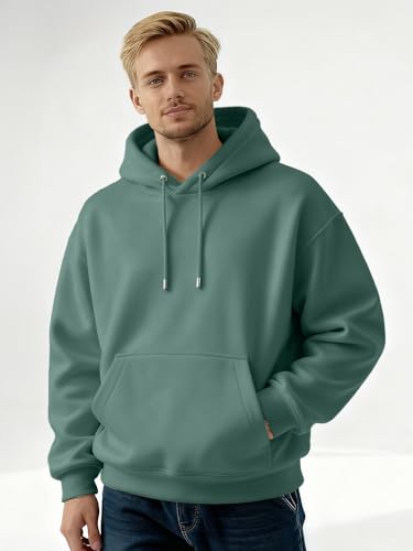 Image of Nobero Heavy Duty Oversized Solid Hoodie for Men | Hoodies for Men | Oversized Fit | Solid Colour | Thick Fleece Fabric | Drawstring Hood