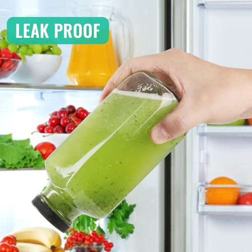 16 oz Glass Juice Bottles with Lids 12 Pack,Reusable Glass Drink Bottles,500ml Water Drinking Jars for Milk,Juicing,Kombucha,Ginger,Beverage Glassware,Juice Drinking Jars - Image 5