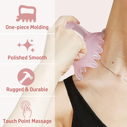 Image of Large Fascia Massage Blaster Tool for Cellulite, Myofascial Release, Muscle Knots, Trigger Points, Cellulite Massager Tool for Body Tension Relief Promote Lymphatic Circulation Pink