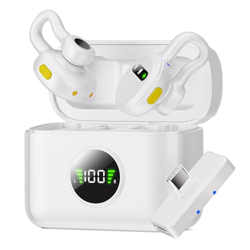 Image of Tisino USB C Wireless Mini Microphone for iPhone & Android Vlog Mic-White | Clip-on Lapel Mic for iPhone 15 16 Android Tablet PC, Noise Reduction Mic for YouTube TikTok Vlogging Podcast Interview