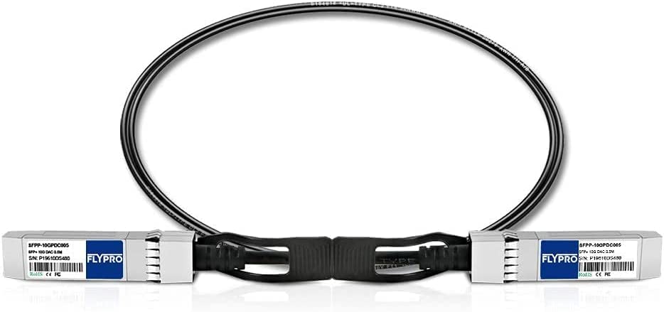 FLYPROFiber 2m/6.5ft SFP+ DAC Cable, 10G Passive Twinax, Compatible with Cisco, Ubiquiti, Netgear & More, Black, 2m (6.56ft) - Image 2