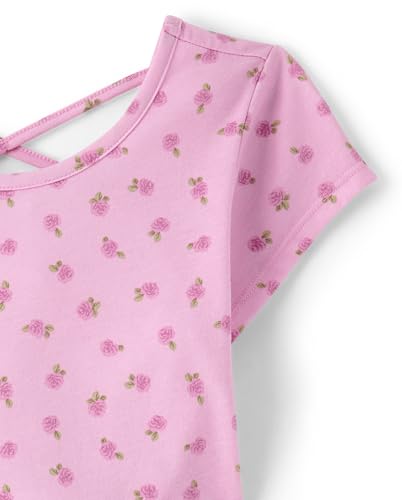 Image of The Children's Place Girls' Plaid Stretch Jacquard Short Sleeve Dress