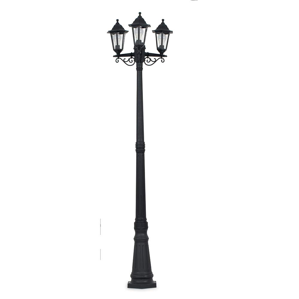 Valuelights Traditional 1.95M Black 3 Way Ip44 Outdoor Garden Lamp Post LightComplete With 3 X 6W Led Es E27 Warm White Bulbs from B&Q
