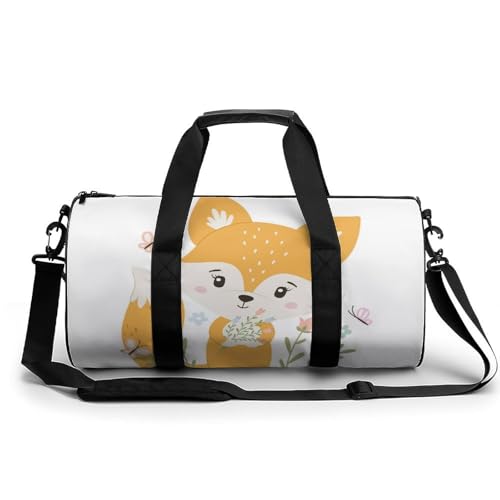 Sac de sport gym renard dessin animé pour voyage et camping 45x23x23cm