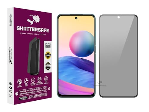 Image of Anti-Spy Privacy Tempered Glass Compatible For Redmi Note 10T / Note 10 Prime [Pack of 1]. Anti-Scratch, Edge-to-Edge Protection With Easy Installation Kit & Case Friendly Fit.