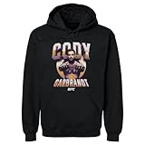 500 LEVEL Cody Garbrandt UFC Men's Hoodie Sweatshirt - Cody Garbrandt Retro Bitmap WHT (Black, Large)