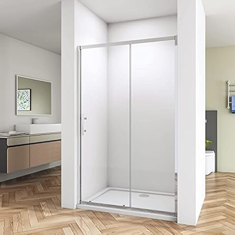Biubiubath 1100mm Sliding Shower Enclosure Shower Screen Walk in 6mm Glass Door Cover