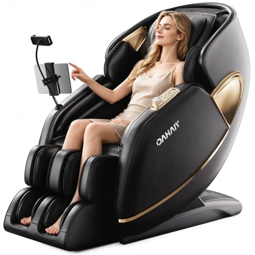 DAHAIY 𝟐𝟎𝟐𝟔 𝐍𝐞𝐰 𝐔𝐩𝐠𝐫𝐚𝐝𝐞 3D Massage Chair Full Body, AI voice control, PU Leather Zero Gravity Heated Back Foot Hand Massage Recliner Chairs, Living room furniture,Office,Portable - Black
