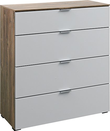 CS Schmal Kommode SOLO 700 | In Stirling Eiche und Seidengrauglas matt | 91 x 100 x 42 cm - 60.165.601/7200 CS Schmal Kommode SOLO 700 | In Stirling Eiche und Seidengrauglas matt | 91 x 100 x 42 cm