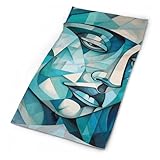Matériau confortable : tissu en microfibre de polyester imprimé sur le visage féminin, foulard doux et confortable de haute qualité, flexible, respirant, léger et à séchage rapide, design sans couture pour un confort optimal. Il peut bloquer efficacement les rayons UV et convient à la plupart des gens.