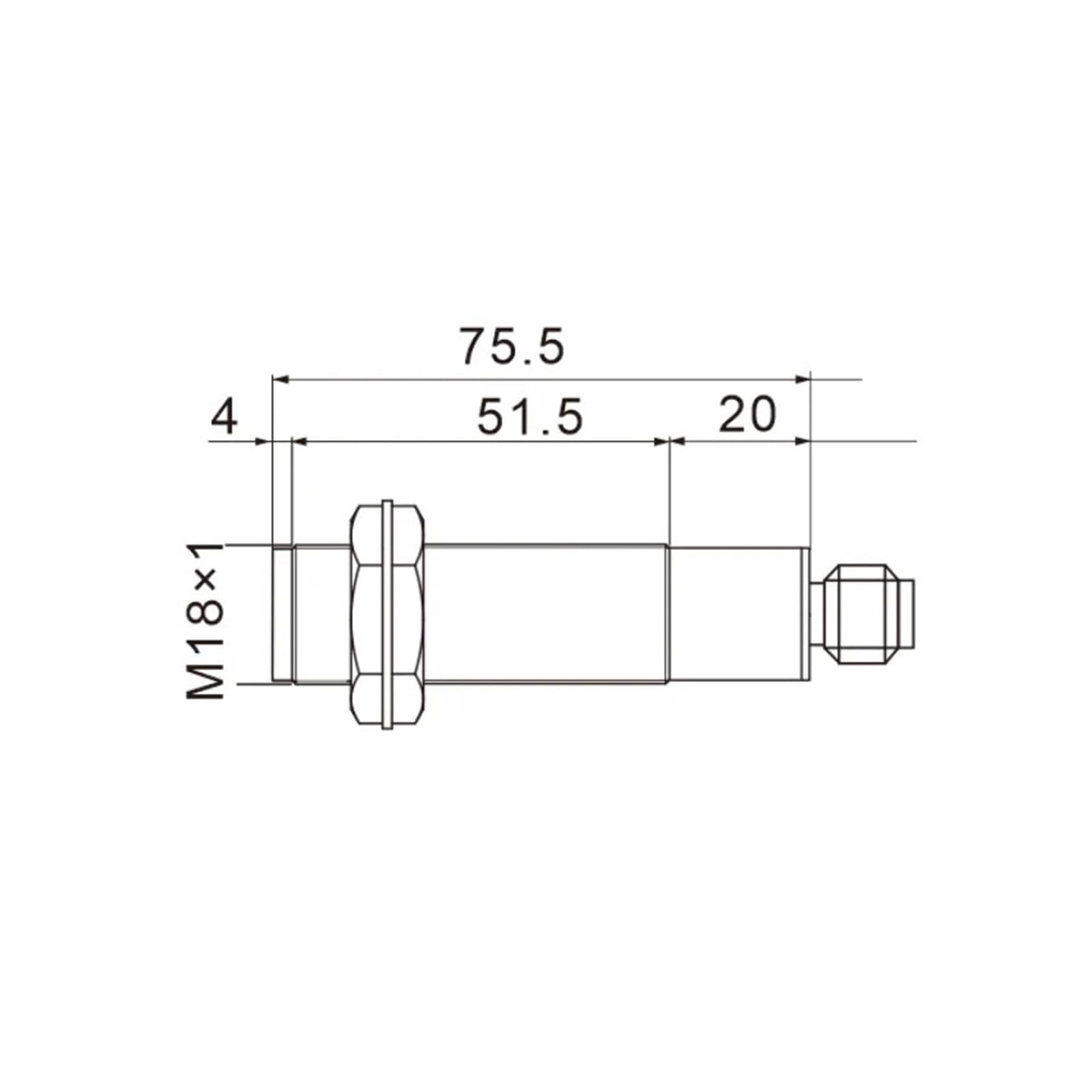 Sensor fotoeléctrico con Rango de detección Ajustable de 30 cm, 24 V CC, 3 Hilos.(Sn30cm PNP NO NC)