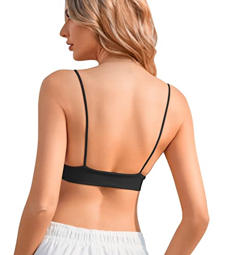 Image of INIBUD Bralette for Women Triangle Cups Removable Padded Wire Free Pull On Closure