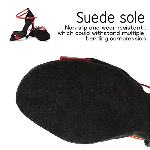 Hipposeus Women's Professional Latin Dance Shoes Ballroom Salsa Dance Practice Performance Shoes Heel Height 3Inch, 8.5 B(M) Us #TOP6