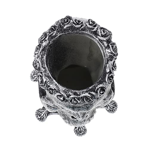 IMIKEYA Garrafa de flores vaso crânio vaso de flores resina ornamento de caveira para decoração de H