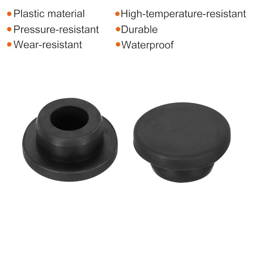 Image of MECCANIXITY 4pcs T-Shaped Silicone Plugs 26mm 1 Inch Dia Snap in Plug Hole Seal Cover Round Rubber Stopper for Kitchen Rubber Bulkheads Waterproof Sealing Plugs Black