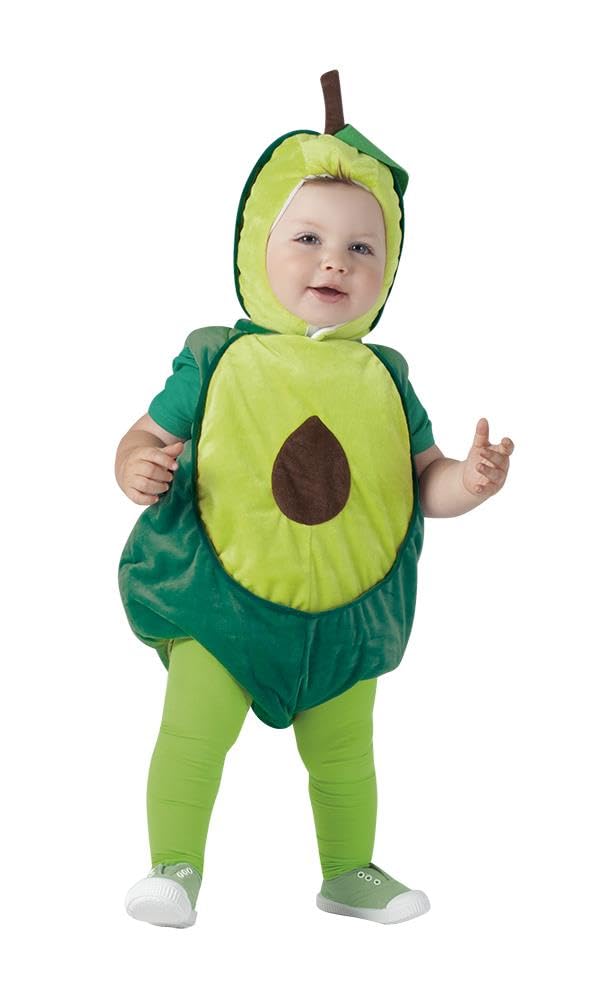 Rubies Disfraz Aguacate para bebés, Pelele con gorro y medias, Talla 1-2 años, Talla única, Unisex para Carnaval, Fiestas, Cosplay, Guarderia