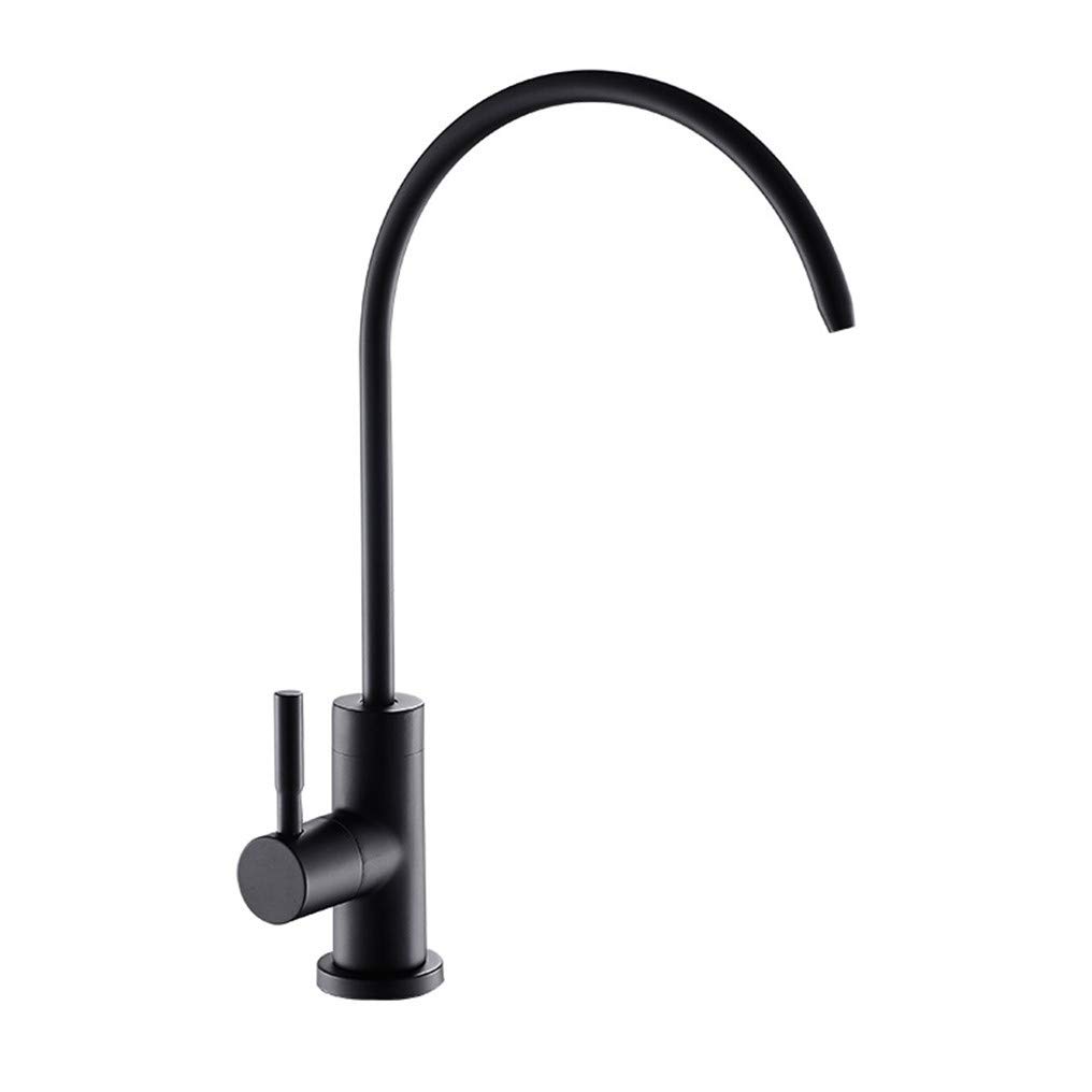 Robinet de cuisine peinture noire mitigeur eau filtrée rotatif 360