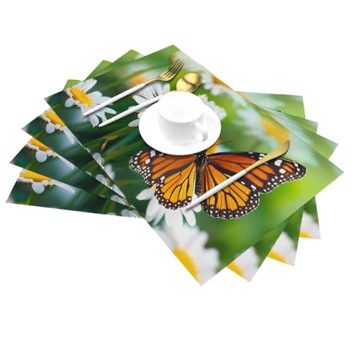 Sets de table antidérapants et lavables motif papillon pour protéger la table - 3