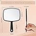 Geetery 12 Pcs Hand Held Mirrors with Handles Hand Makeup Mirrors Bulk Wall Mount for Women Cosmetic Bathroom Home Barber Salon Travel Portable Beauty School Gift, 6.69 x 9.45 Inch (Black)